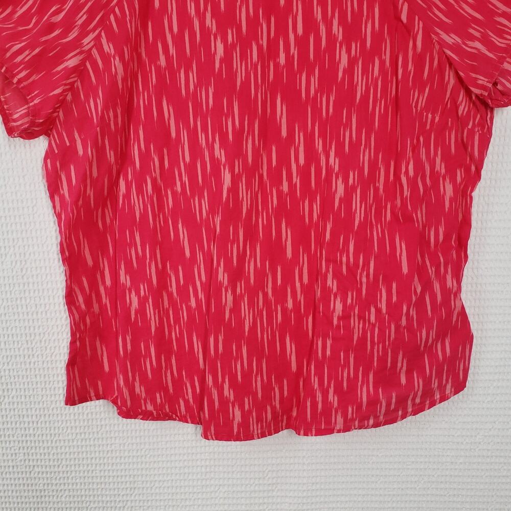 Old Navy Top Womens XXL Pink Cotton Lightweight Preppy Colorful Pattern Bohemian - Picture 11 of 16